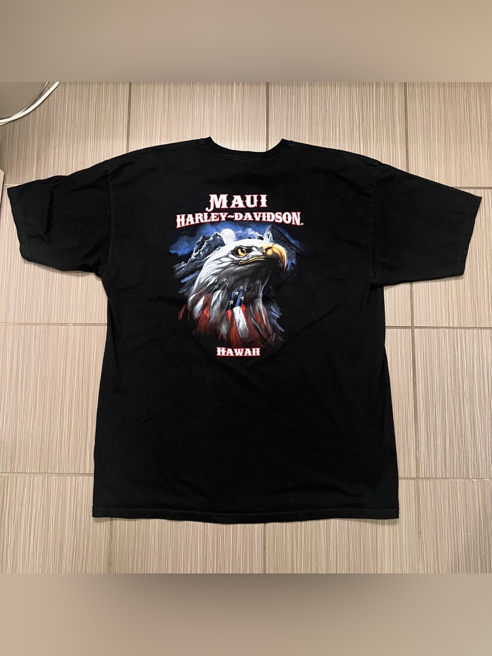 Harley Davidson Maui Hawaii T-Shirt XL cotton rare Eagle black